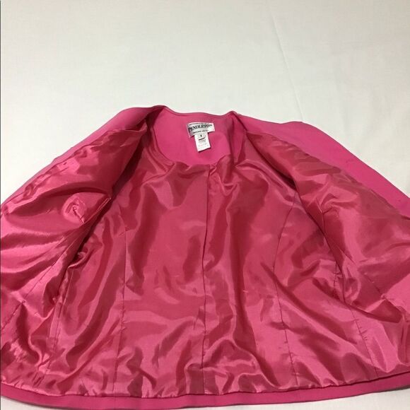 Pendleton Pink Collarless Blazer Blossom & Butterflies Stretch Button Down New - Picture 10 of 10
